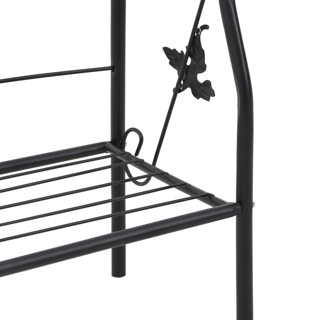 vidaXL 3-Layer Plant Rack Black 52x28x128 cm Iron