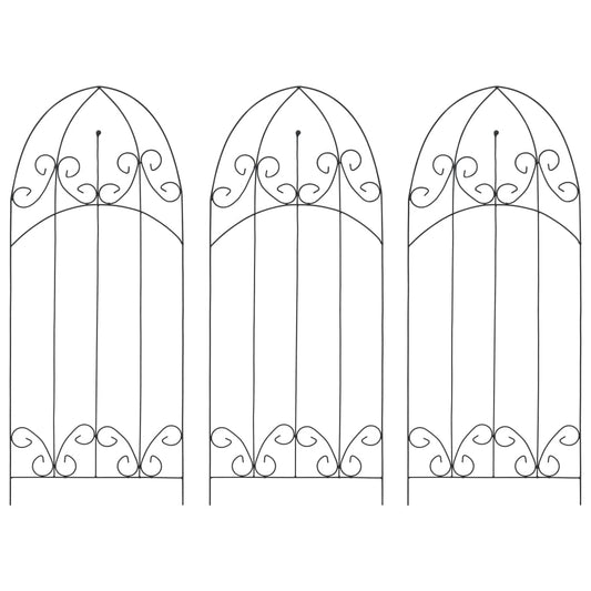 Plant Climbing Racks 3 pcs Black 40x100 cm Iron
