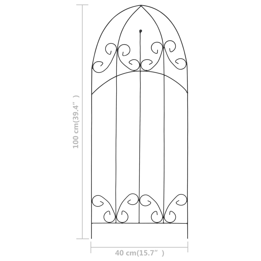 Plant Climbing Racks 3 pcs Black 40x100 cm Iron