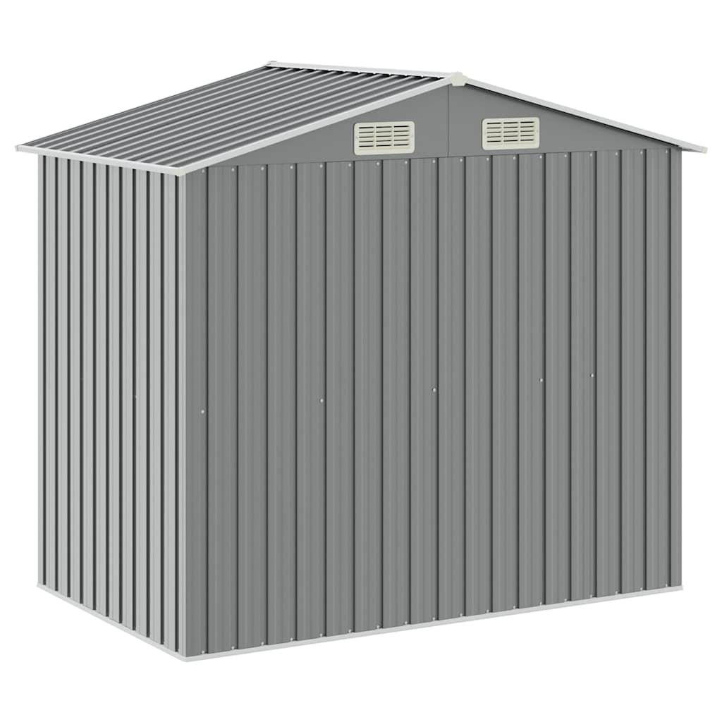 Garden Shed with Rack Grey 205x130x183 cm Iron