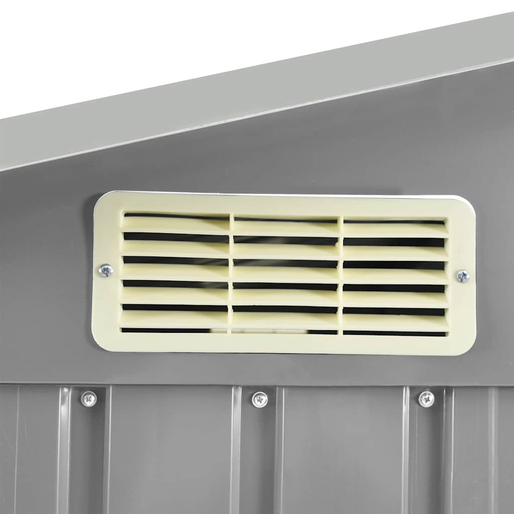 Garden Shed with Rack Grey 205x130x183 cm Iron