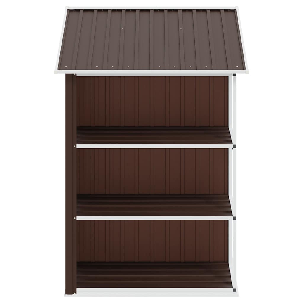 Garden Shed with Rack Brown 205x130x183 cm Iron
