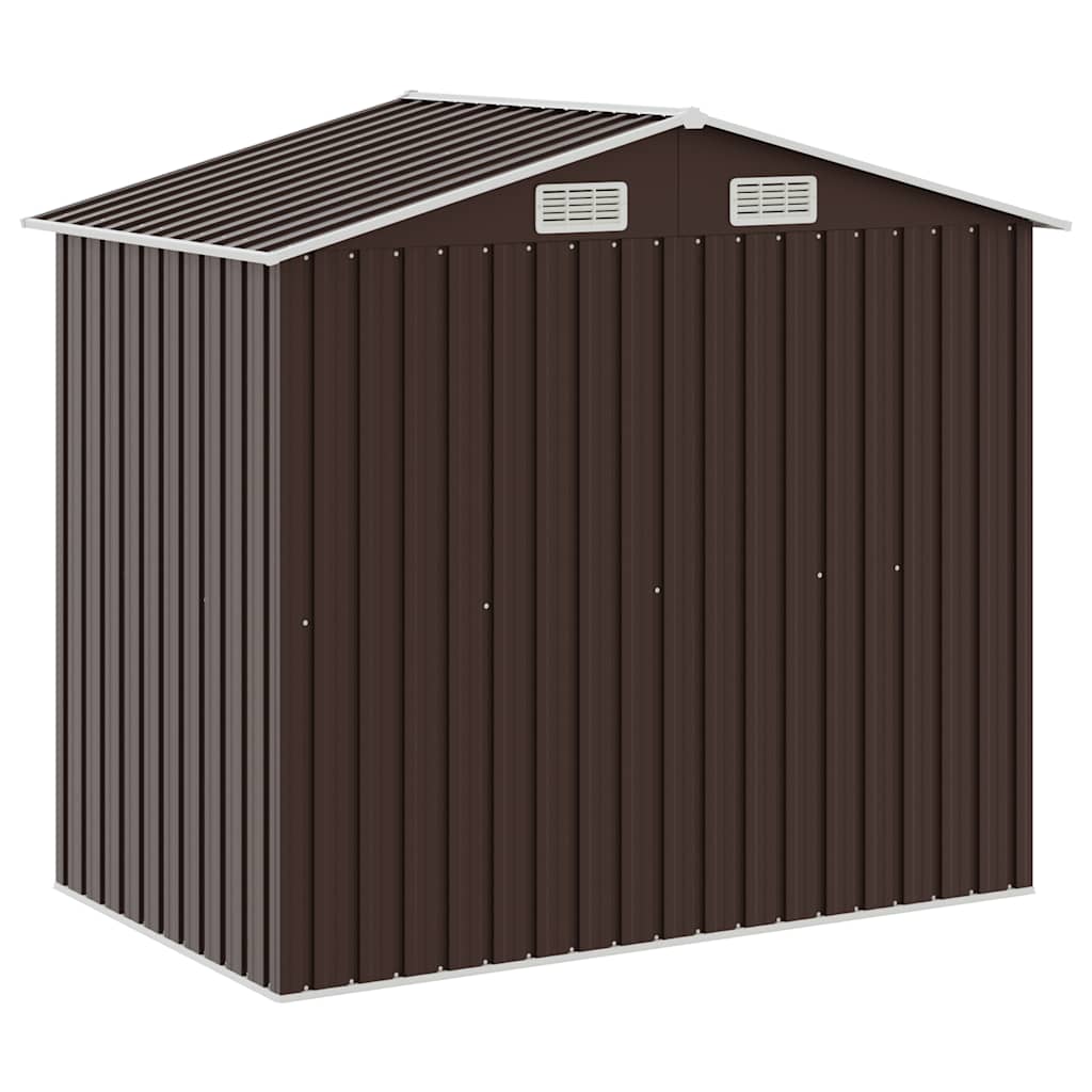 Garden Shed with Rack Brown 205x130x183 cm Iron
