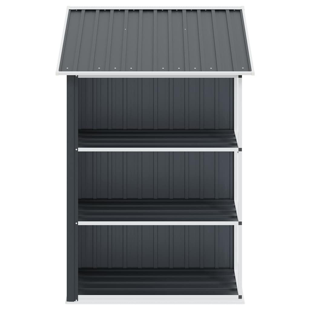 Garden Shed with Rack Anthracite 205x130x183 cm Iron