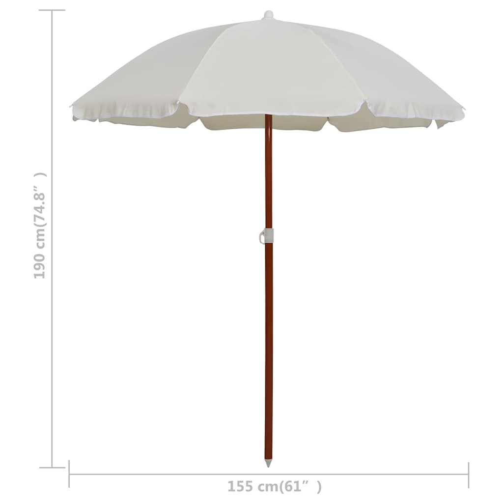 Garden Parasol | Sand | Polyester, Steel | Medium | Collapsible