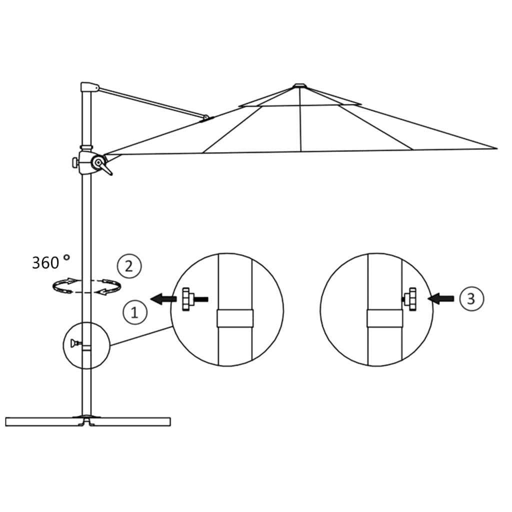 Cantilever Garden Parasol | Black