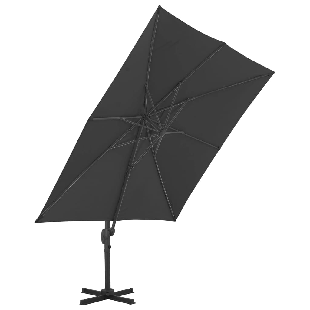 vidaXL Cantilever Garden Parasol with Aluminium Pole 3x3 m Black