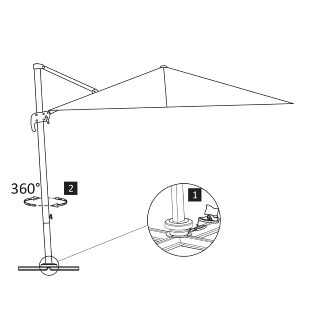 vidaXL Cantilever Garden Parasol with Aluminium Pole 3x3 m Black