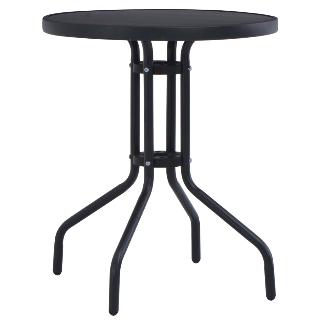 Garden Table | Black | Powder coated steel | 80 cm |  Durable