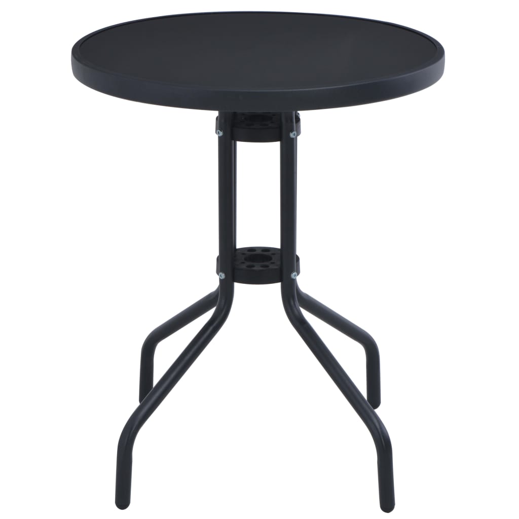 Garden Table | Black | Powder coated steel | 80 cm |  Durable