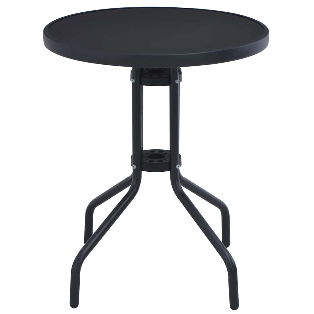 47253 vidaXL Garden Table Black 80 cm Steel and Glass