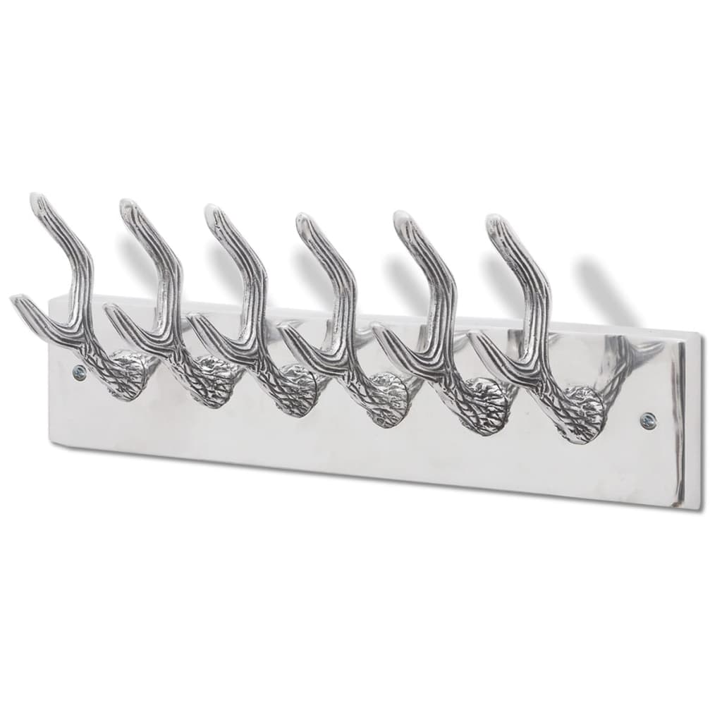 vidaXL Wardrobe Coat Hooks 2 pcs Silver Aluminium