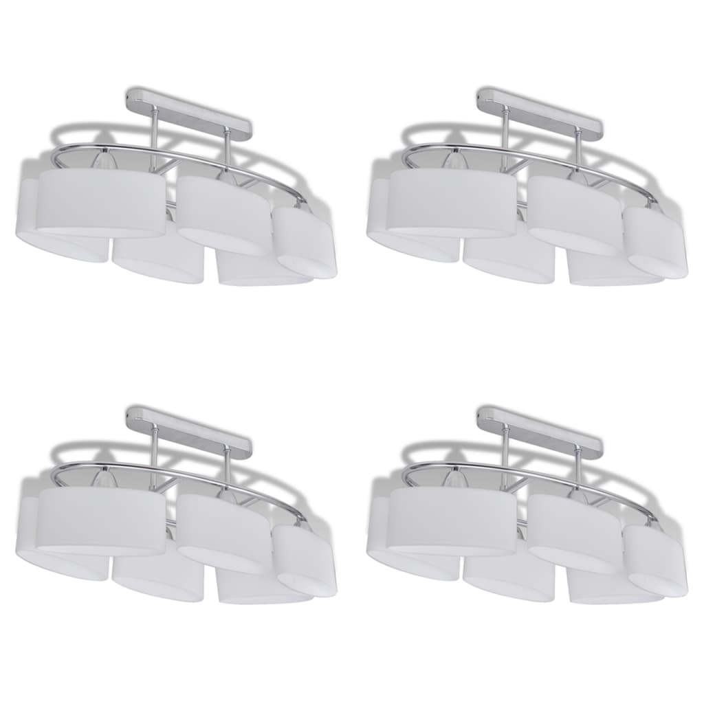 vidaXL Ceiling Lamp with Ellipsoid Glass Shades 4 pcs E14