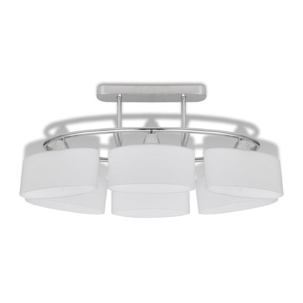 vidaXL Ceiling Lamp with Ellipsoid Glass Shades 4 pcs E14