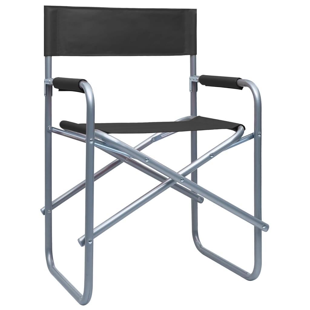 vidaXL Director's Chairs 2 pcs Steel Black