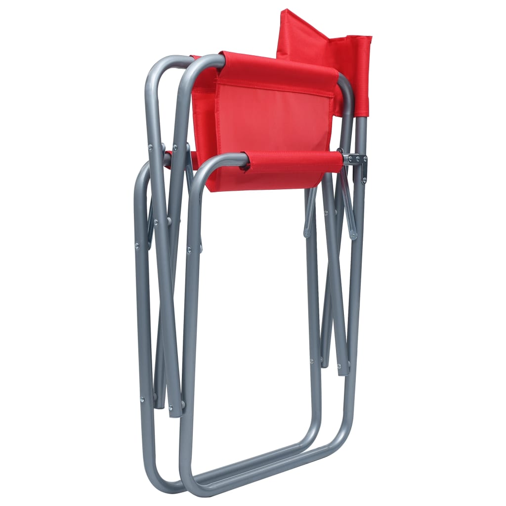 Director's Chairs 2 pcs Steel Red