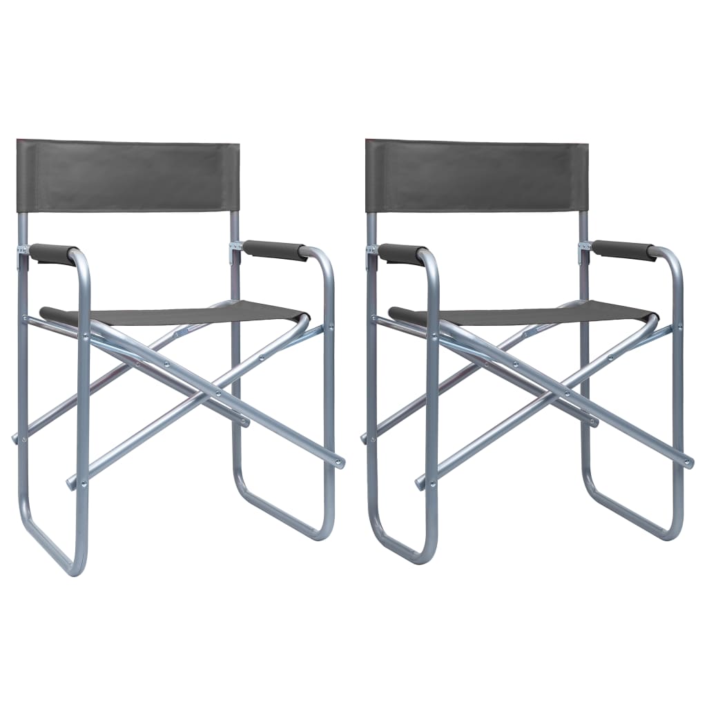 Director's Chair | Set of 2 | Grey | Steel, fabric (100% polyester)