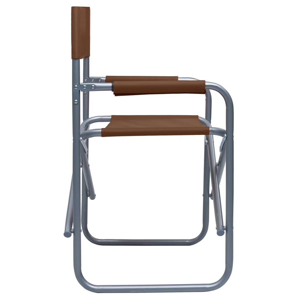 Director's Chairs 2 pcs Steel Brown