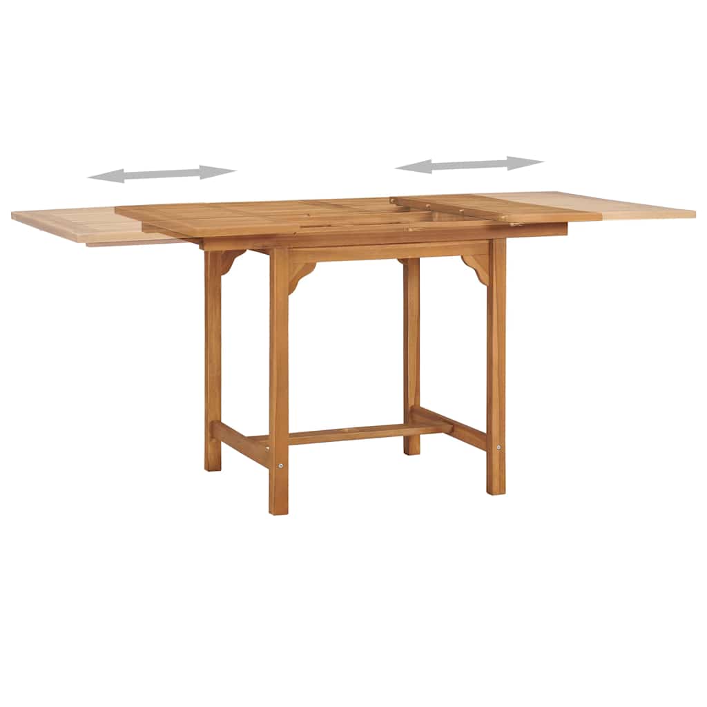 47420 vidaXL Extending Garden Table (110-160)x80x75cm Solid Teak Wood