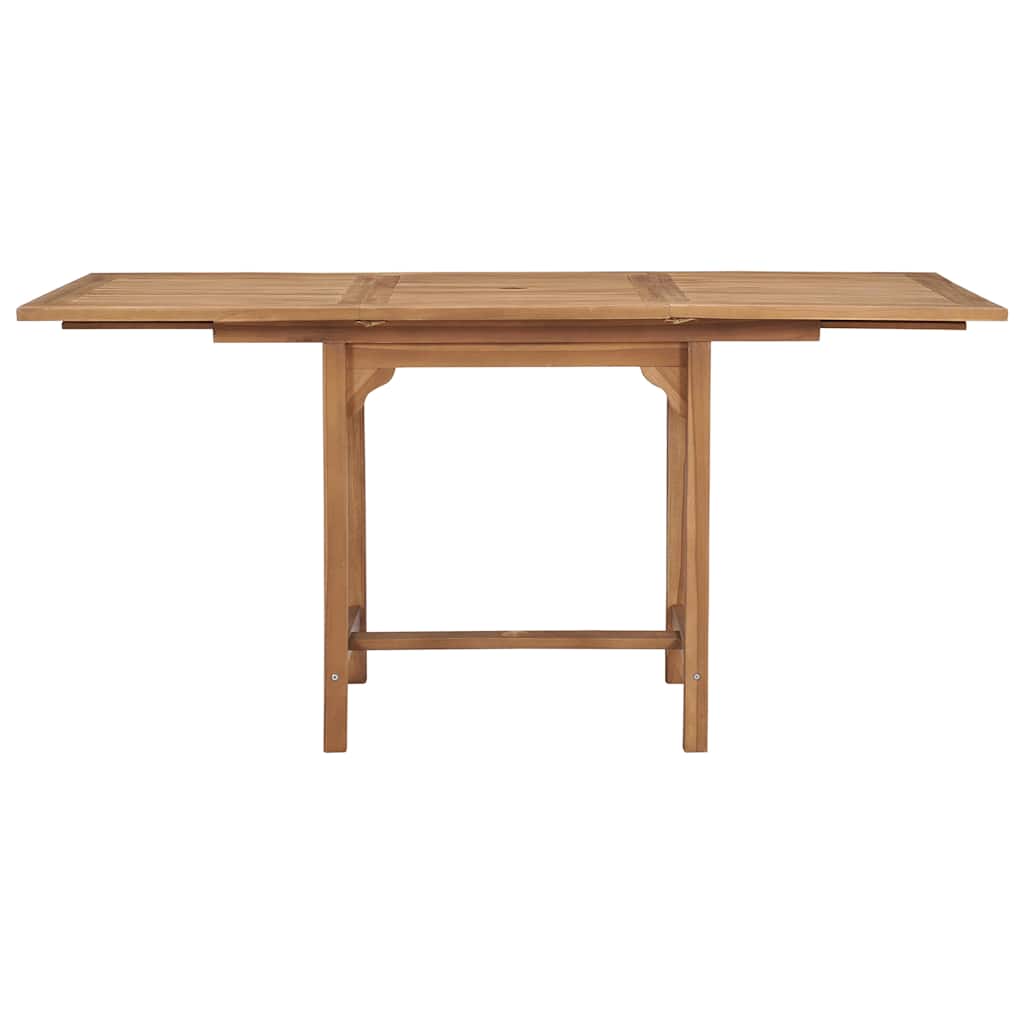 47420 vidaXL Extending Garden Table (110-160)x80x75cm Solid Teak Wood