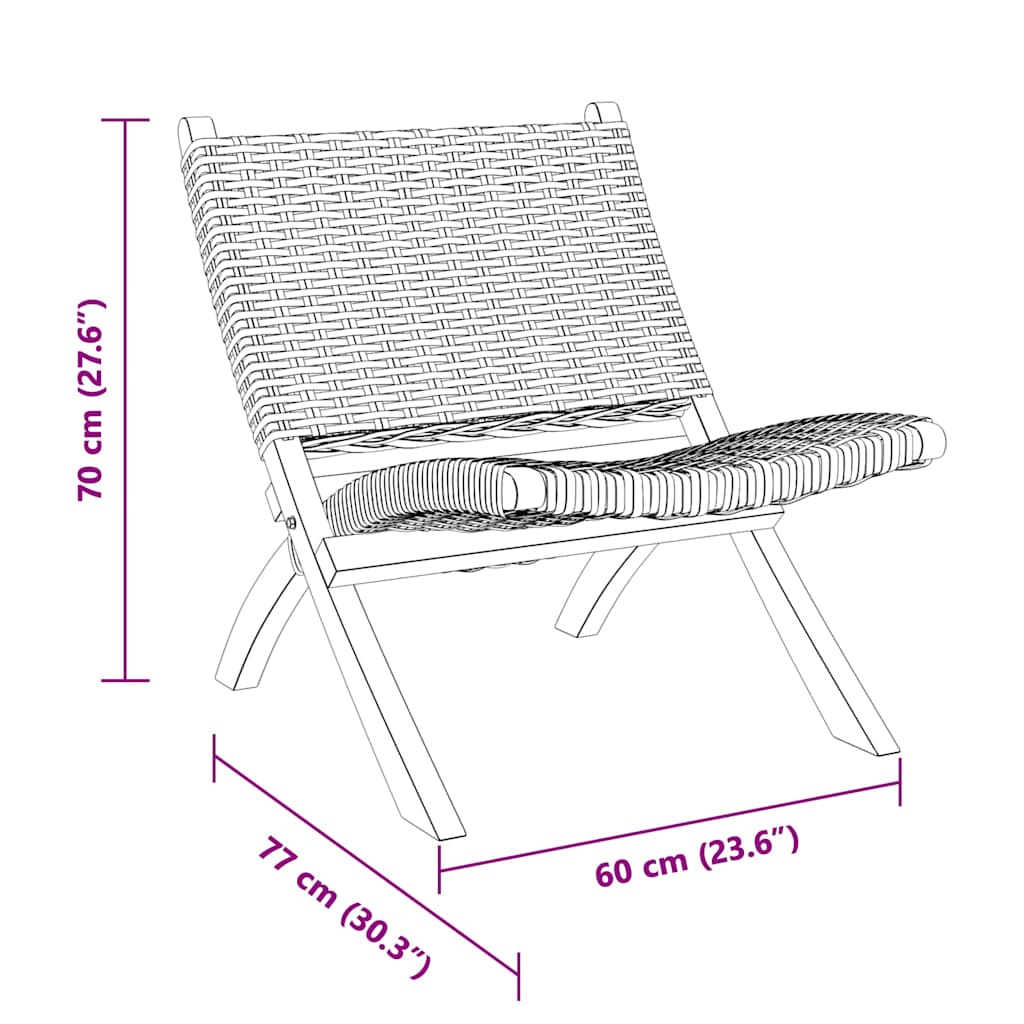 285800 vidaXL Relaxing Chair White Natural Kubu Rattan and Solid Mahogany Wood