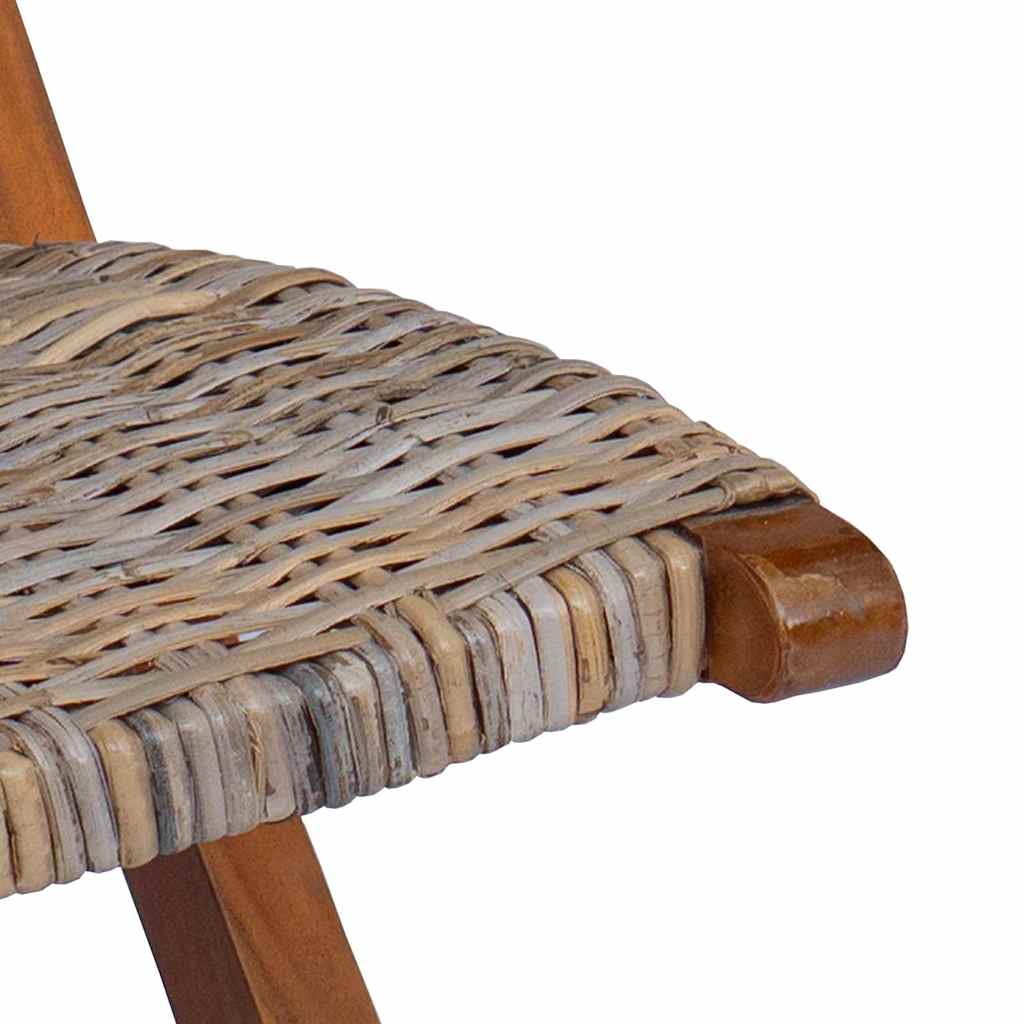 Relaxing Chair Natural Kubu Rattan and Solid Mahogany Wood