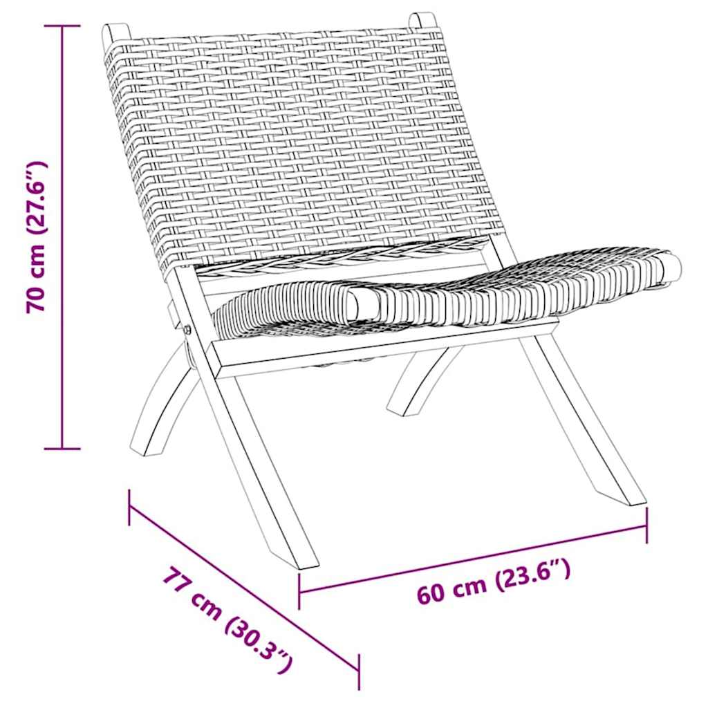 Relaxing Chair Natural Kubu Rattan and Solid Mahogany Wood