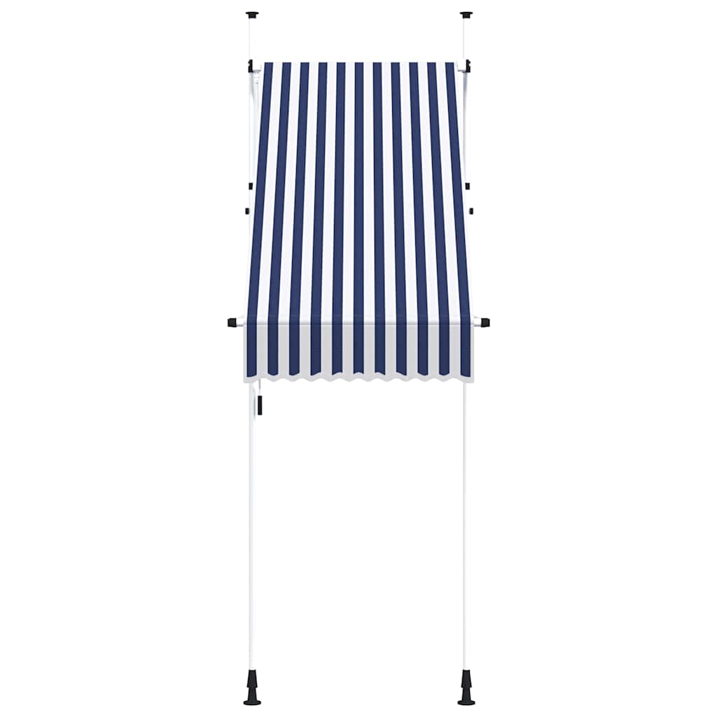 Manual Retractable Awning 100 cm Blue and White Stripes
