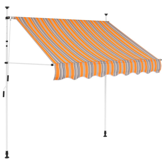 vidaXL Manual Retractable Awning 100 cm Yellow and Blue Stripes