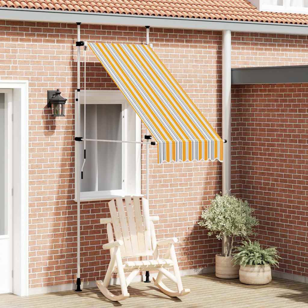 Manual Retractable Awning 100 cm Yellow and Blue Stripes