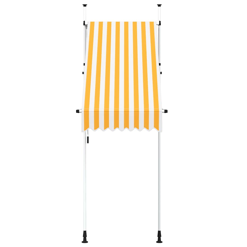 Manual Retractable Awning 100 cm Orange and White Stripes