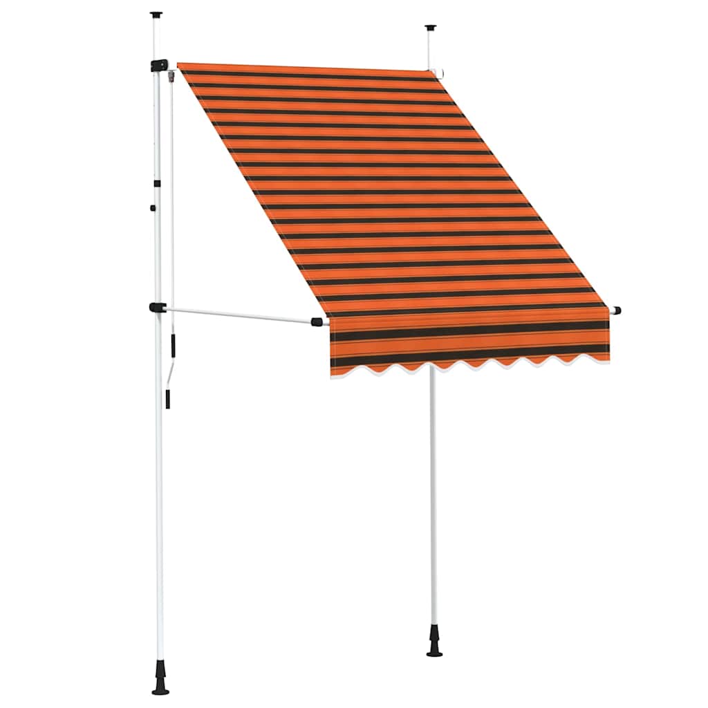 145835 vidaXL Manual Retractable Awning 150 cm Orange and Brown