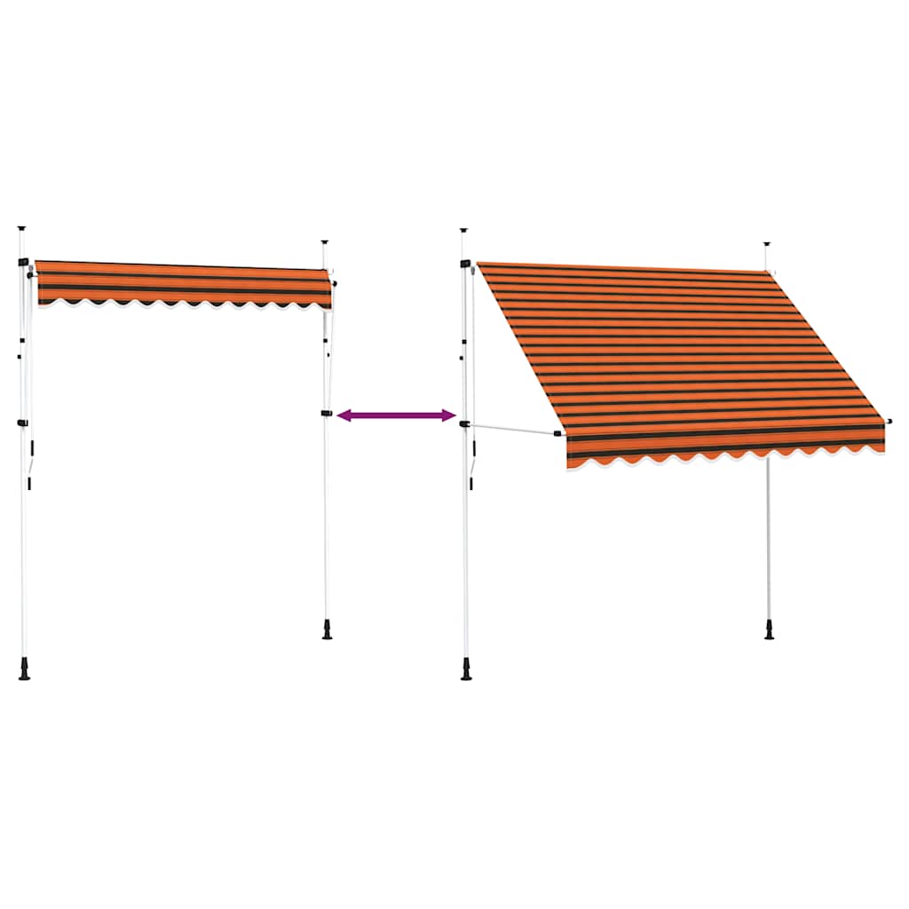 Manual Retractable Awning 250 cm Orange and Brown