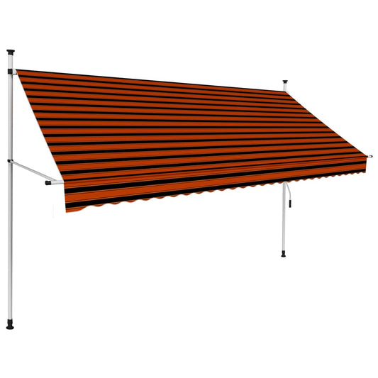 vidaXL Manual Retractable Awning 300 cm Orange and Brown