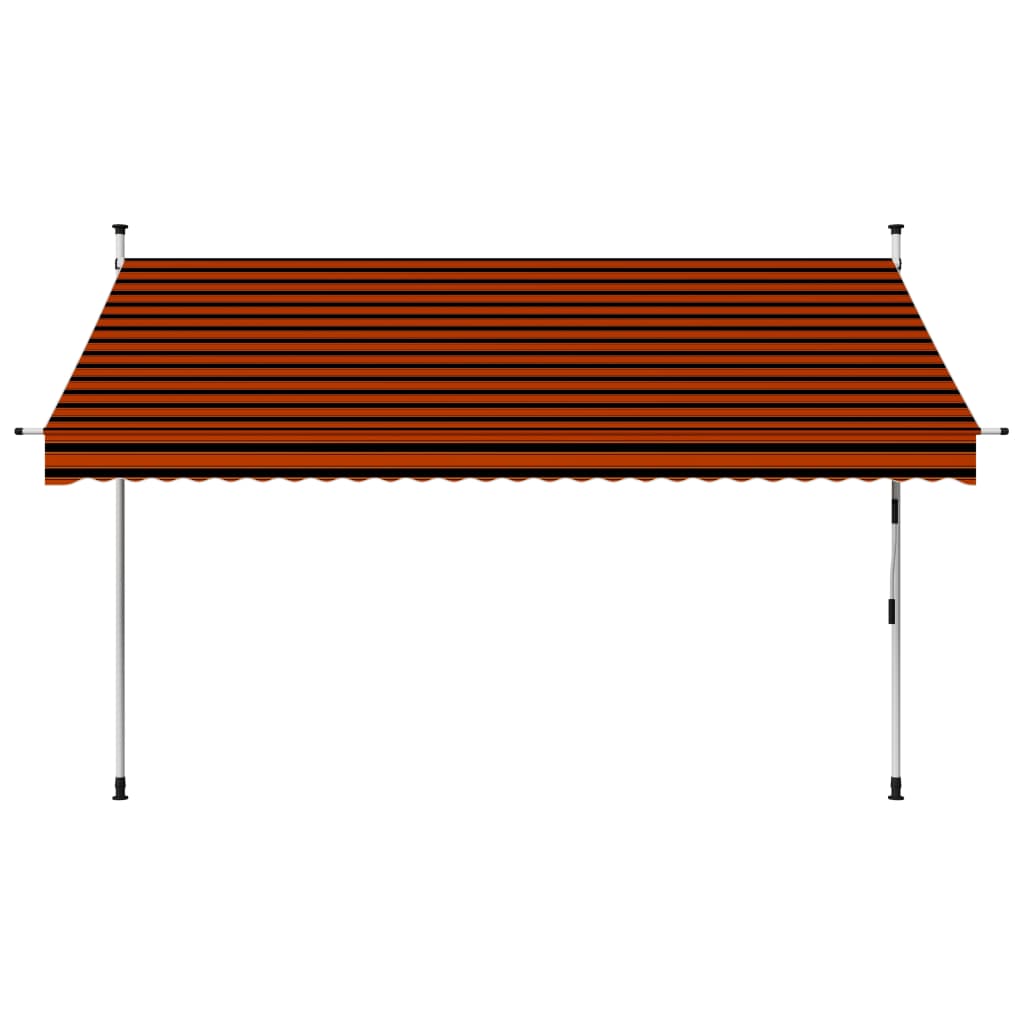 vidaXL Manual Retractable Awning 300 cm Orange and Brown