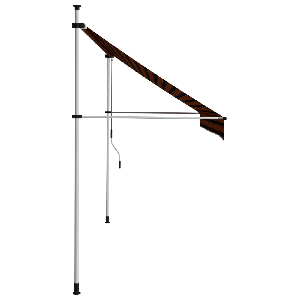 vidaXL Manual Retractable Awning 300 cm Orange and Brown