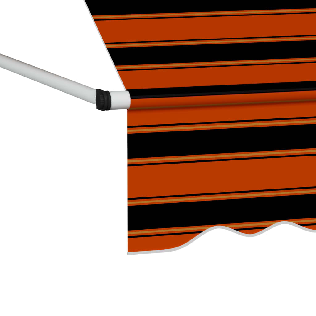 vidaXL Manual Retractable Awning 300 cm Orange and Brown