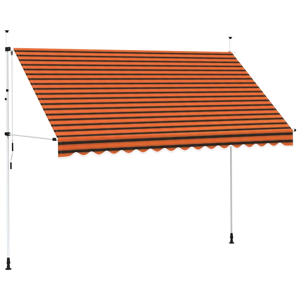 Manual Retractable Awning 350 cm Orange and Brown