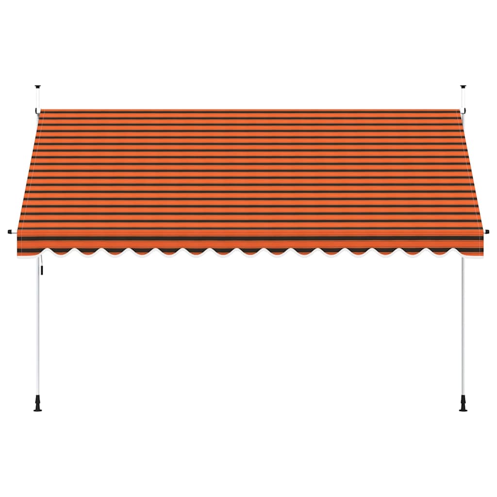 145840 vidaXL Manual Retractable Awning 400 cm Orange and Brown