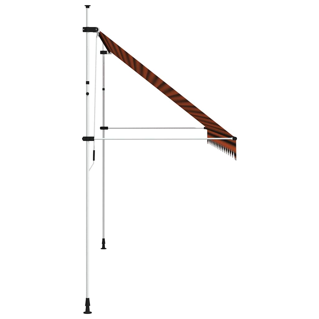 145840 vidaXL Manual Retractable Awning 400 cm Orange and Brown