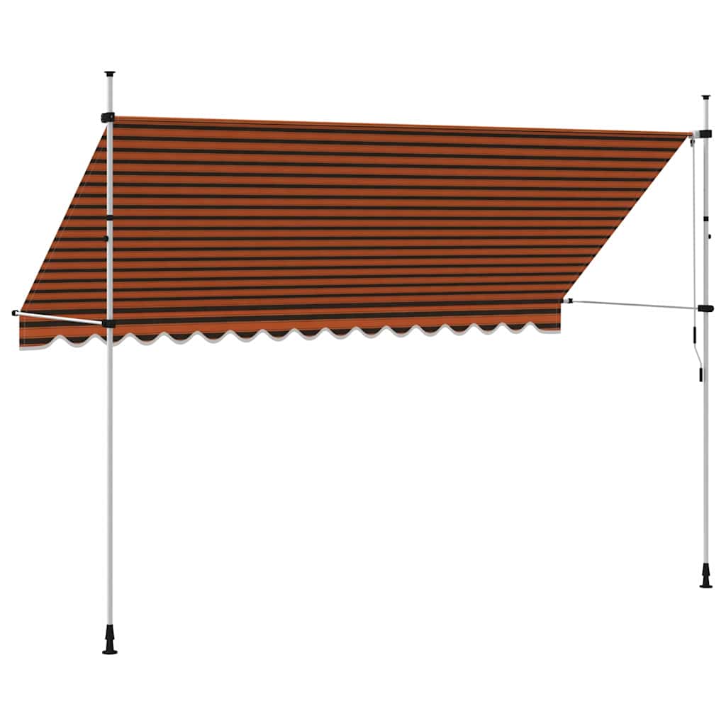 145840 vidaXL Manual Retractable Awning 400 cm Orange and Brown
