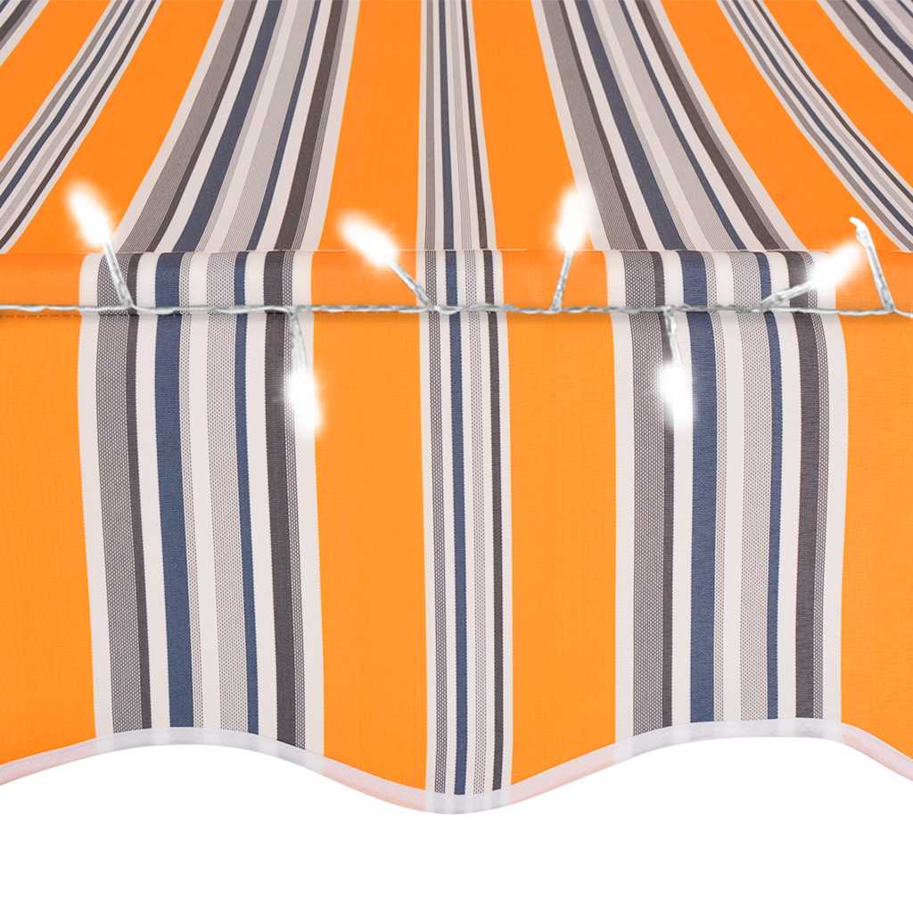Manual Retractable Awning with LED 400 cm Yellow and Blue