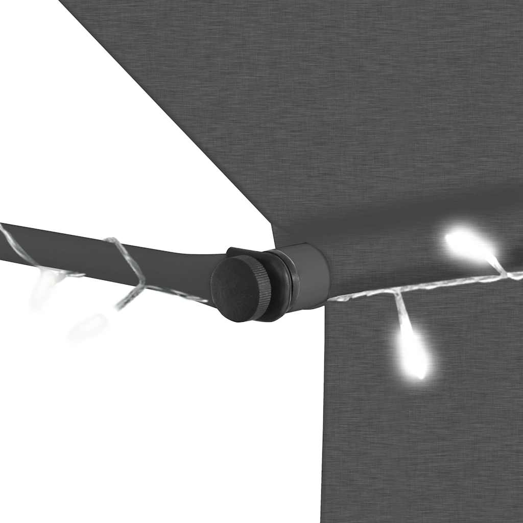 Manual Retractable Awning with LED 400 cm Anthracite