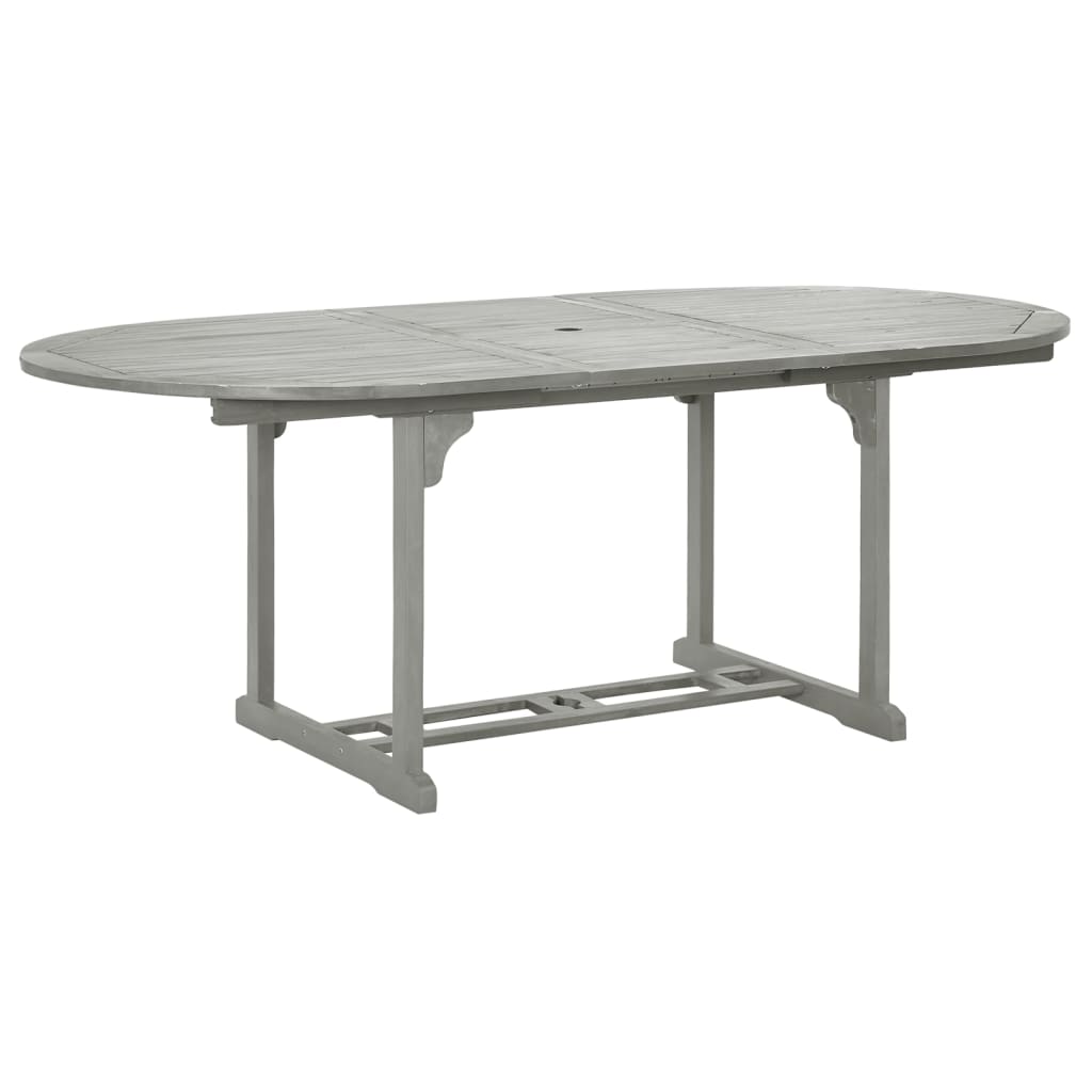 vidaXL Garden Table Grey 200x100x75 cm Solid Acacia Wood