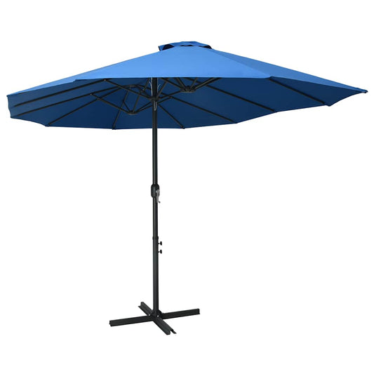 47303 vidaXL Outdoor Parasol with Aluminium Pole 460x270 cm Blue