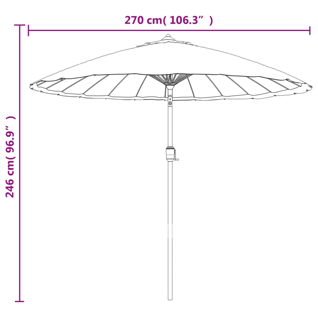 Garden Parasol with Aluminium Pole 270 cm Taupe