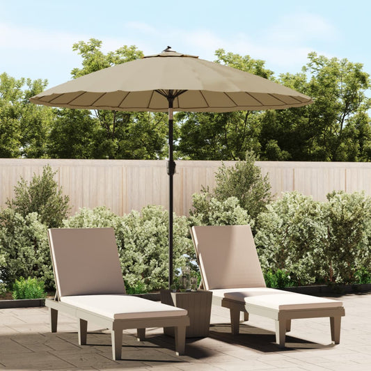 47307 vidaXL Outdoor Parasol with Aluminium Pole 270 cm Taupe