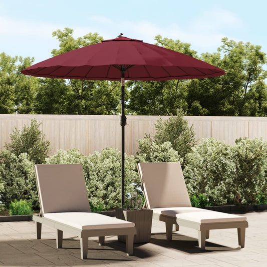 47308 vidaXL Outdoor Parasol with Aluminium Pole 270 cm Bordeaux Red