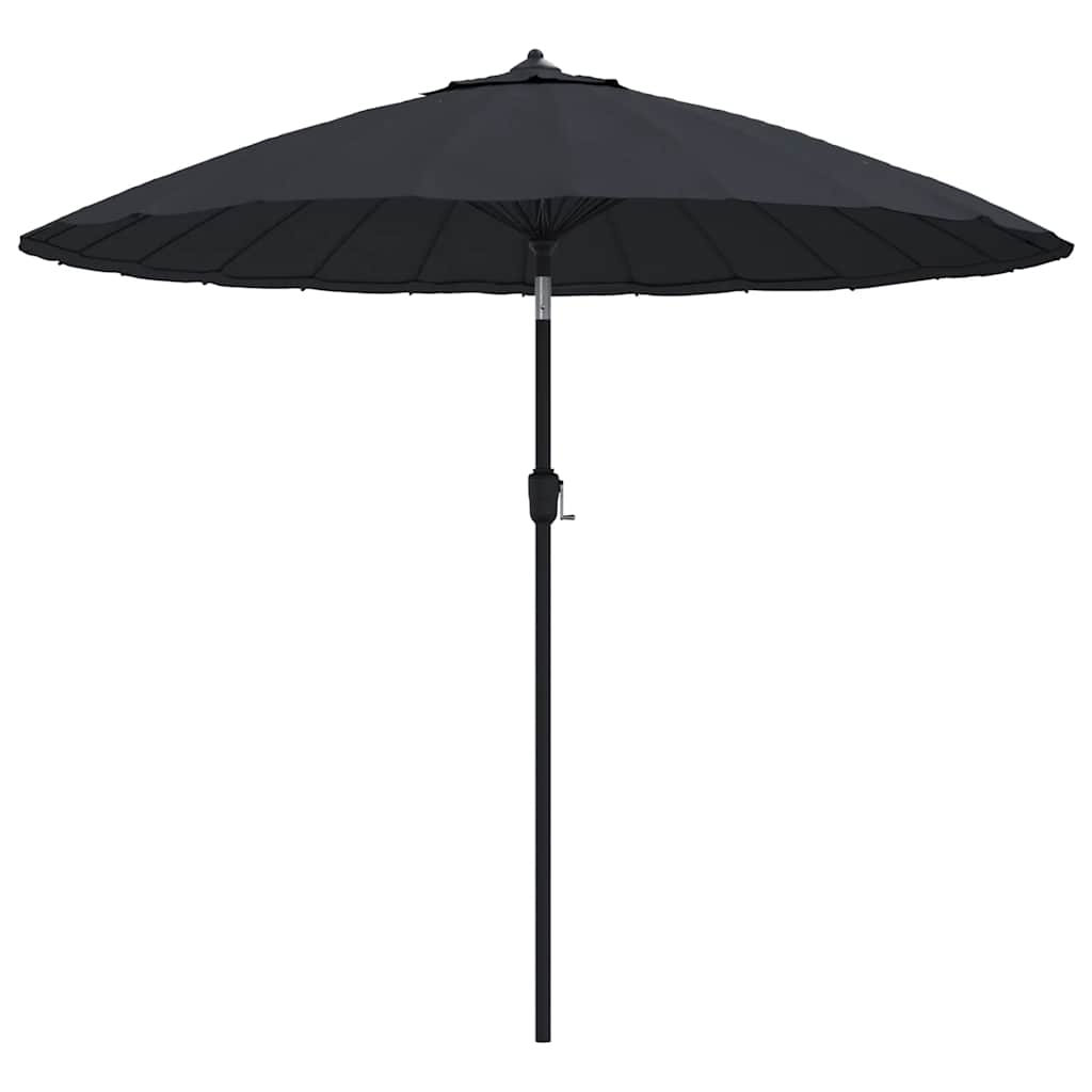 Garden Parasol | Black | Polyester, Aluminium | Medium | Retractable