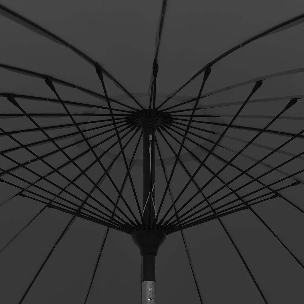 Garden Parasol | Black | Polyester, Aluminium | Medium | Retractable